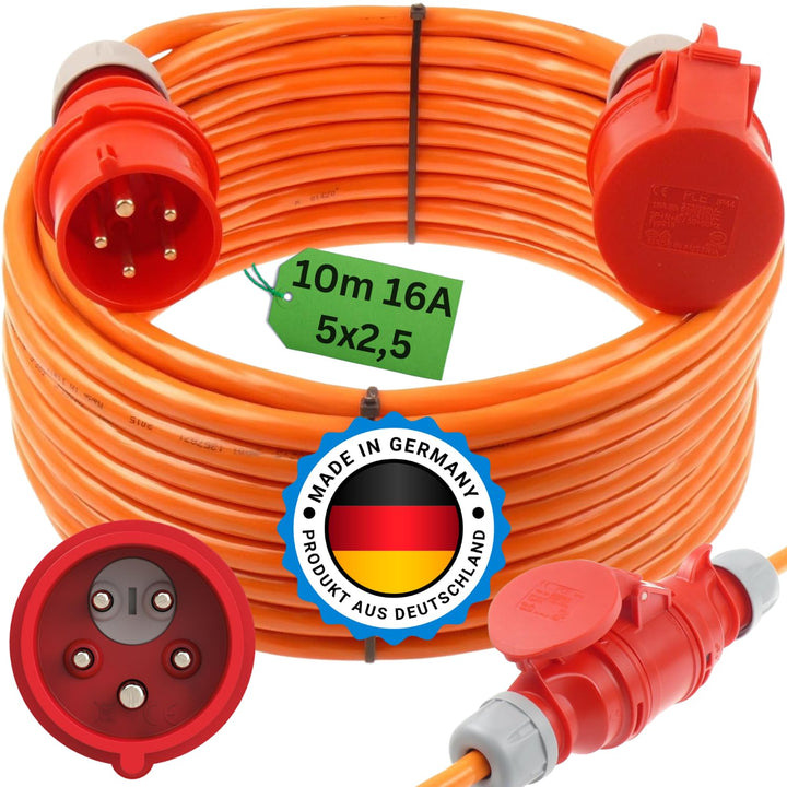 netbote24 CEE Starkstromkabel Verlängerungskabel 16A 400V Pur-Leitung mit Phasenwender H07BQ-F 5g2,5