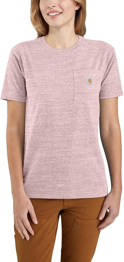 Carhartt Damen Lockere Passform, Schweres Kurzarm Taschen Arbeits-T-Shirt XXL Crepe Snow Heather, XX