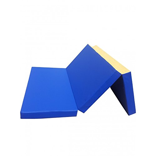 Turnmatte Klappbar 150 x 100 x 8 cm, RG-25, Gymnastikmatte, (25kg/m³), MADE IN GERMANY Blau/Gelb, Bl