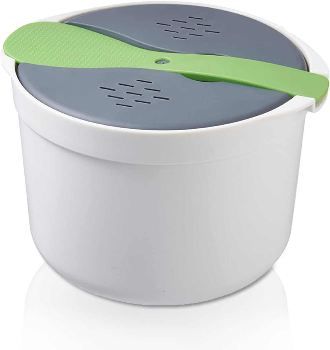 2L Mikrowellen-Reiskocher, 7,3 x 7,3 x 5,1 Zoll Mikrowellen-Kochgeschirr, Mikrowellen-Reisdampfer au