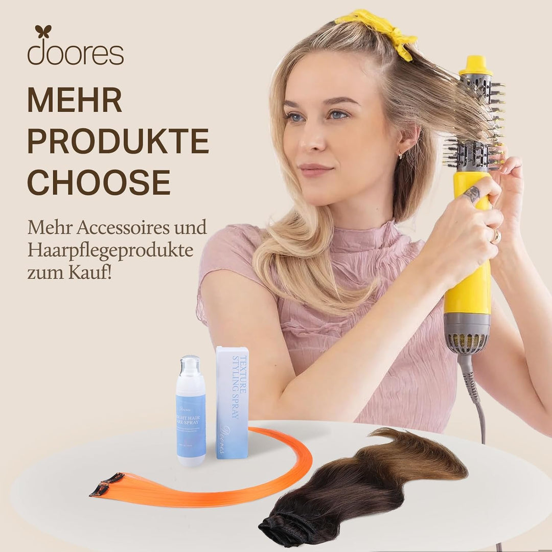 DOORES Haarverlängerungen Clip in Extensions Echthaar, Balayage Natürliches Schwarz bis Chestnut Bra