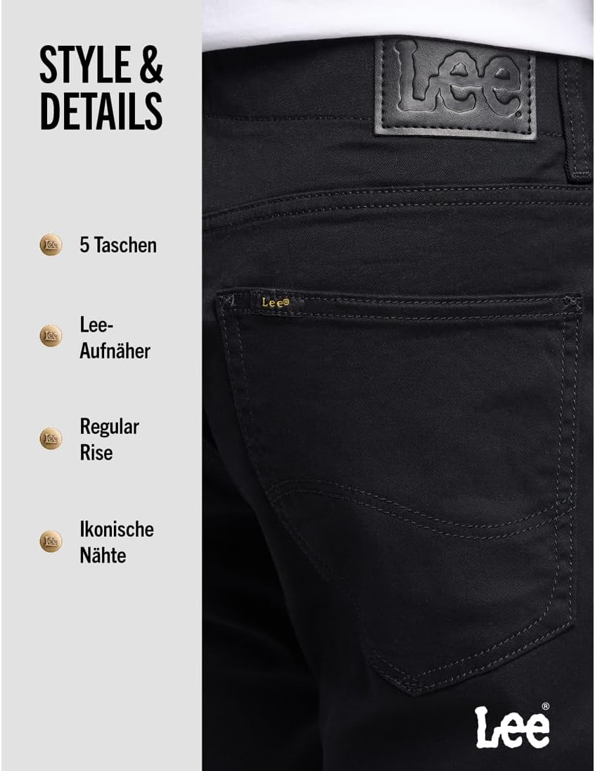 Lee Herren Straight Fit Xm Extreme Motion Jeans 32W / 32L Schwarz, 32W / 32L Schwarz