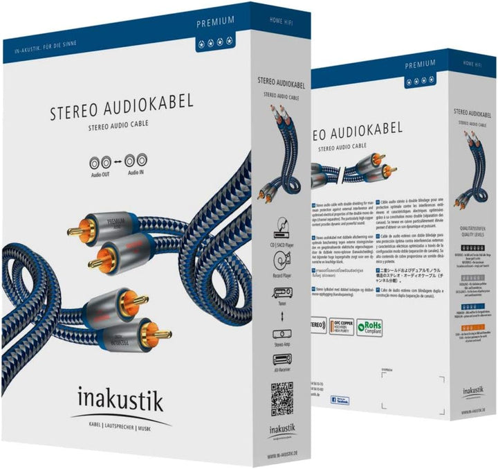 inakustik – 00404015 – Premium Stereo Audiokabel | Für kraftvollen und dynamischen Klang dank eines
