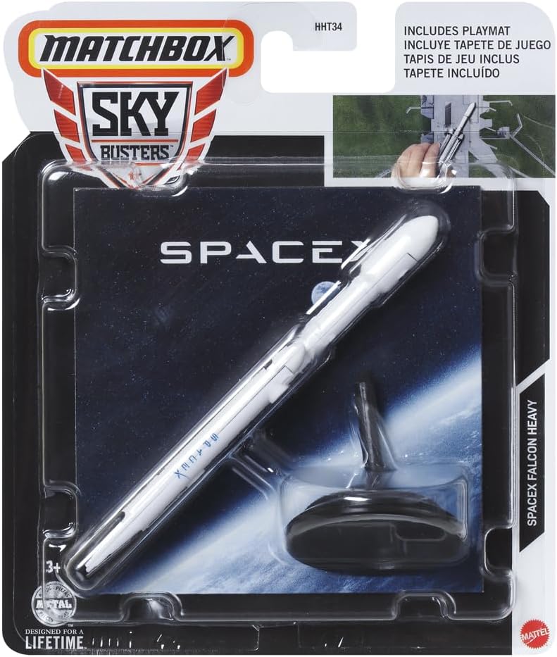 Matchbox Sammlerstück aus Druckguss-Metall, Sky Busters, inspiriert von SpaceX Falcon Heavy Rocket -