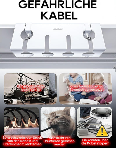 NODOCA Kabelmanagement unter dem Schreibtisch, Ohne Bohren Untertisch Kabelmanagement, Kabelkanal Sc