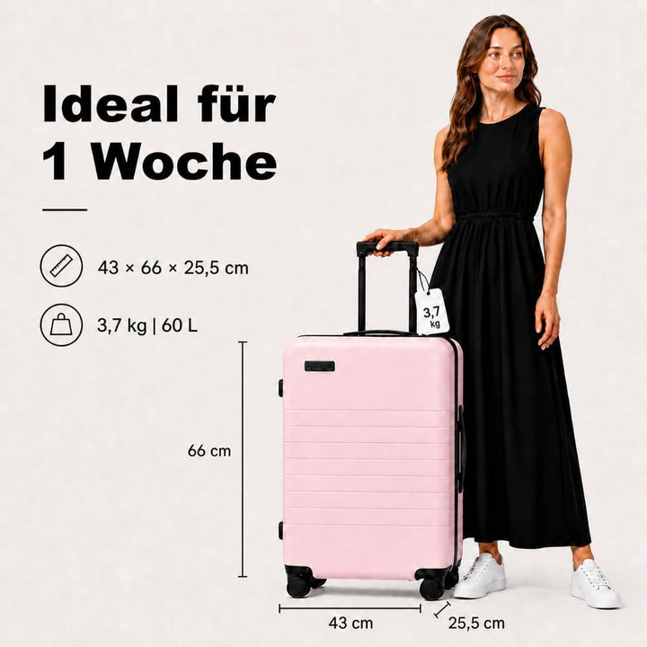 ETERNITIVE E3 Pro Kofferset 3-teilig S-M-L USB Hartschale PC Pink Rosa Pro Kofferset 3-tlg. (S+M+L),