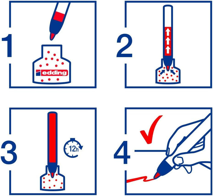edding retract 11 Permanentmarker - blau - 10 Stifte - Rundspitze 1,5-3 mm - wasserfest, schnell-tro