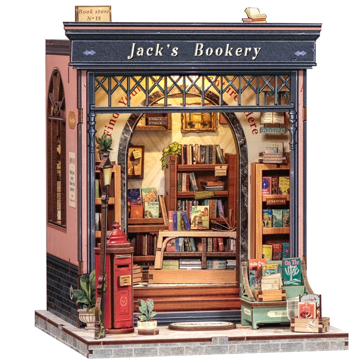 CUTEBEE Book Nook Kit - Holz Miniatur Haus Private Buchhandlung Thema Stil - DIY Bastelset Minihaus