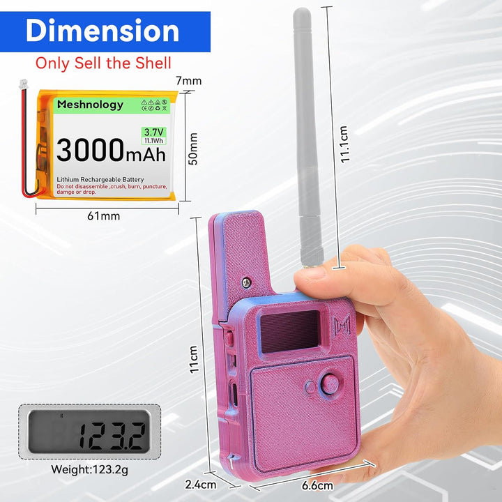 Gehäuse für Wio Tracker L1 Entwicklungsboard Geräteset – 3000 mAh Akku, GPS-Modul, Antenne, All-in-G