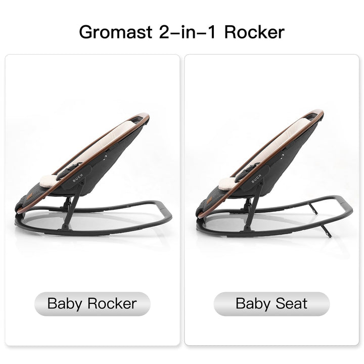 Gromast 2-in-1-Babywippe für Säuglinge, tragbare Babywippe mit 3 Liegepositionen und Reisetasche – D