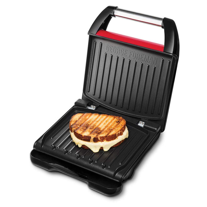 George Foreman Kontaktgrill & Panini- / Sandwichgrill [Grösse 24x17cm - für 3 Portionen] Compact Ste