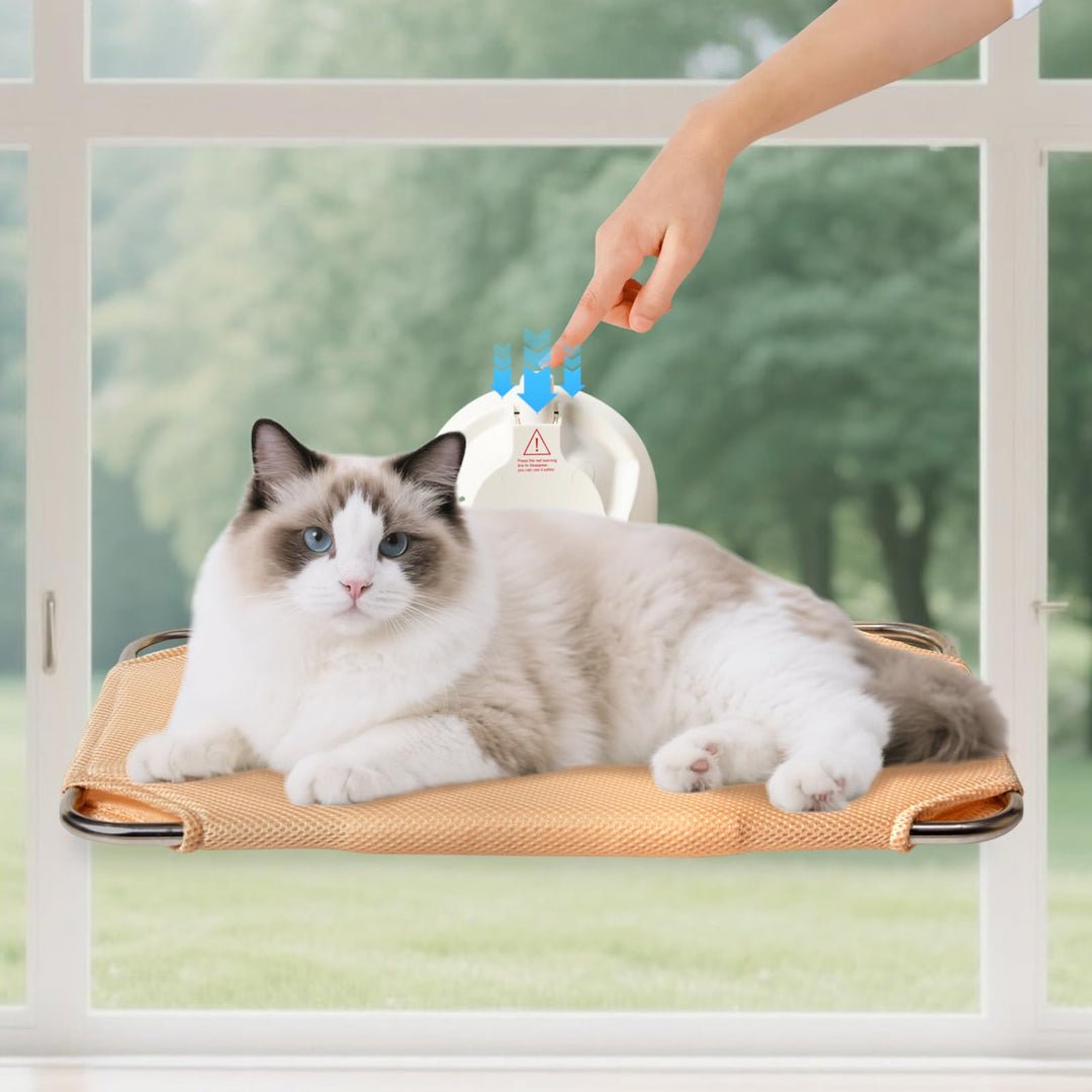 LORESJOY Katzen Hängematte Fensterplätze für Katzen, Plüsch Katzen hängematte Fenster mit abnehmbare