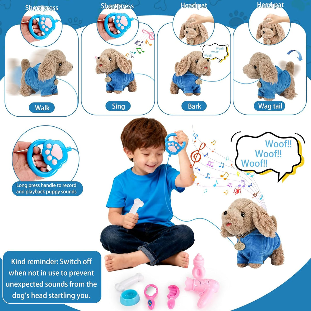 GuKKK Hund Spielzeug Kinder Mit Leine Der Läuft, und Bellt Spielzeug, Kinder Interaktives Spielzeug