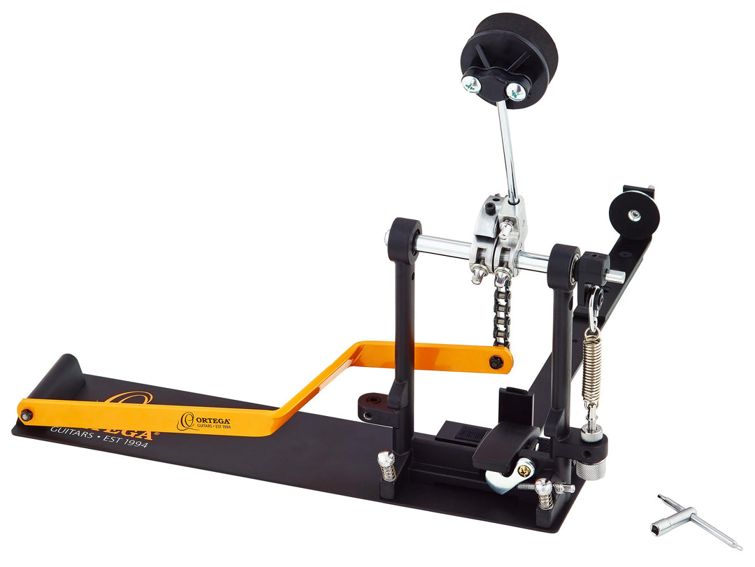 Ortega Guitars Cajon Pedal Rechts – Percussion Series – Metall Pedal mit Schaumstoffschläger für Tro