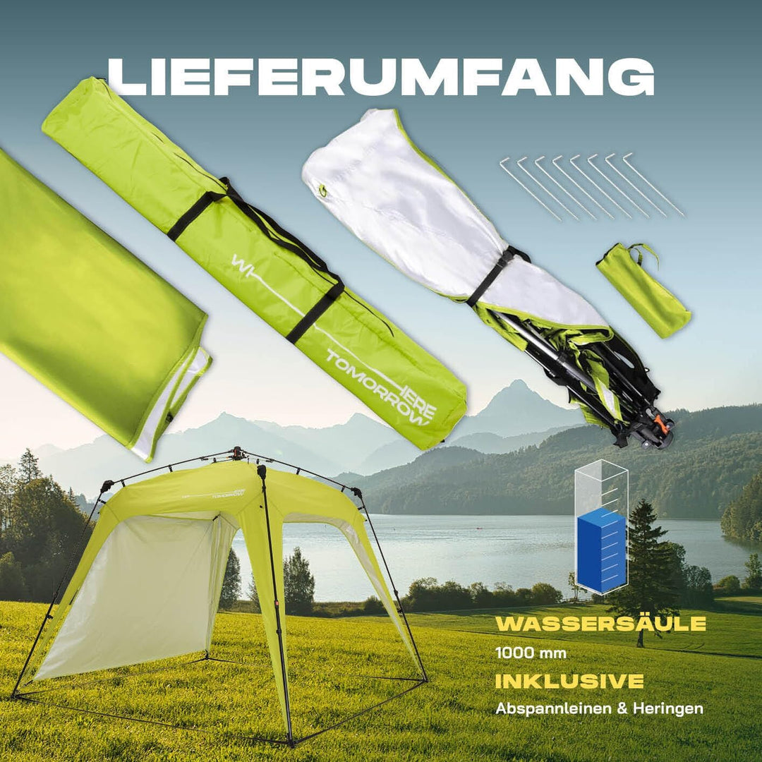 Lumaland Outdoor Pop Up Pavillon Gartenzelt Camping Partyzelt Zelt robust wasserdicht