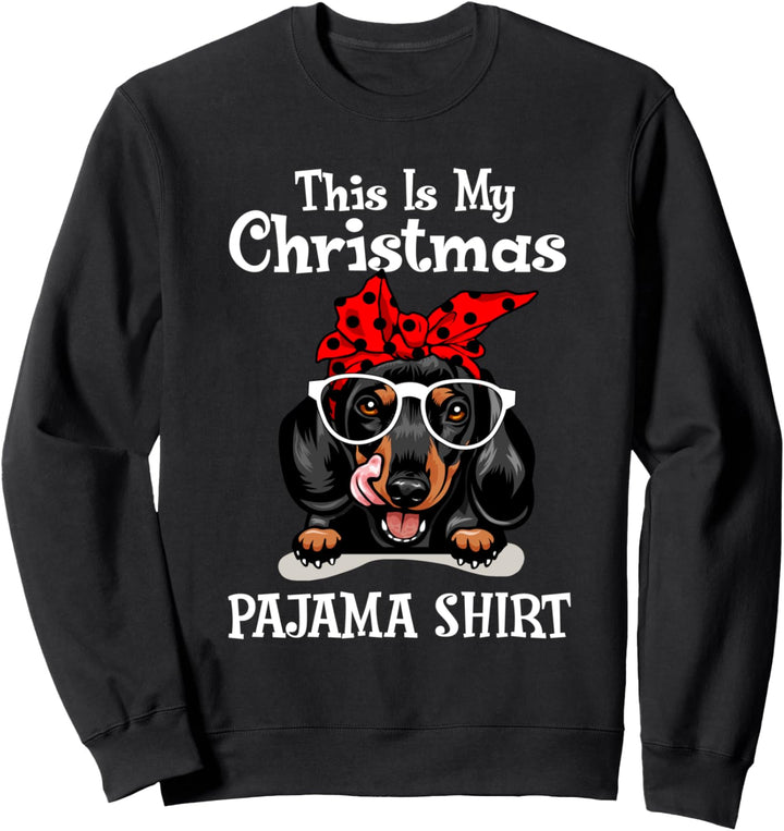 This is My Christmas Pyjama Shirt Dackel Buffalo Plaid Sweatshirt