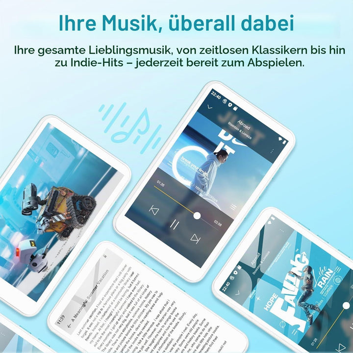 SWOFY 160GB MP3 Player mit Bluetooth und WLAN，D08 Android 13 MP3 Player, 4 Zoll Touchscreen, Bluetoo