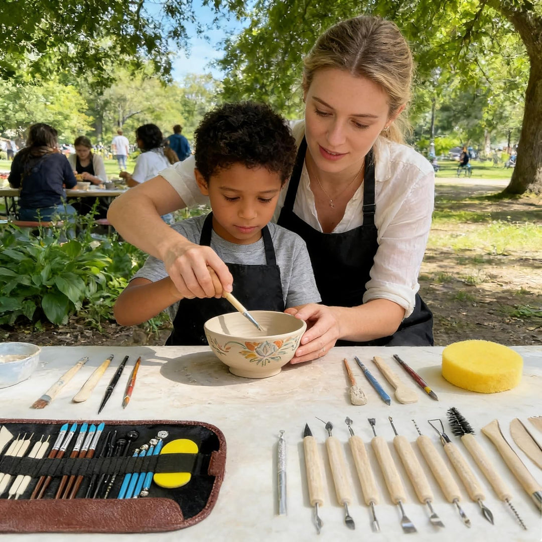 XFLYP 37 Stück Modellierwerkzeug, Carving Tools Clay Keramik Sculpting Ton Werkzeug mit Eine Aufbewa