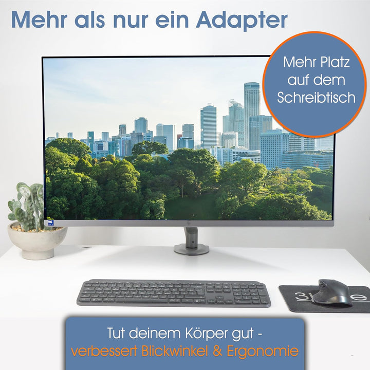 3IDEE VESA Adapter kompatibel mit HP All-in-One PC (24-cr0706ng,27-cr0005ng & mehr) - Monitor Halter