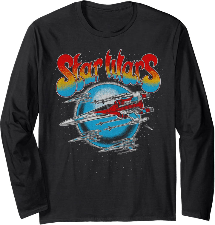 Star Wars: The Rise Of Skywalker X-Wing Retro Logo Langarmshirt