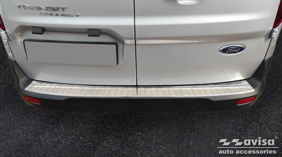 Avisa Edelstahl Heckstossstangenschutz kompatibel mit Ford Tourneo Connect II/Transit Connect II 201