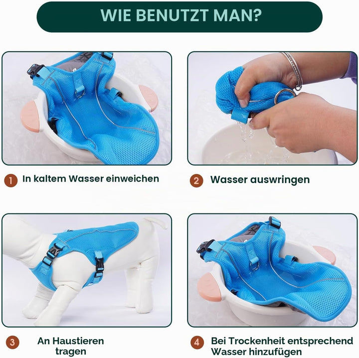 Kuoser Kühlweste Hund, Kühlweste für Hunde zur Abkühlung im Sommer,Blau 2XL XXL Blau, XXL Blau