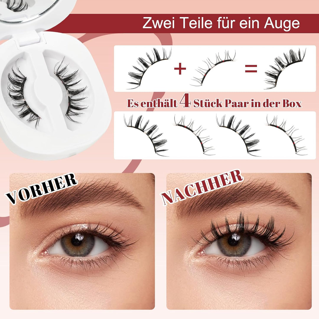 Higu clace Magnetische Wimpern,Magnet Wimpern Ohne Eyeliner,Magnetische Wimpern mit Applikator,Wimpe