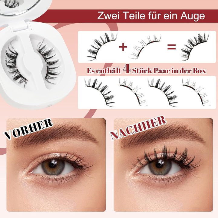 Higu clace Magnetische Wimpern,Magnet Wimpern Ohne Eyeliner,Magnetische Wimpern mit Applikator,Wimpe
