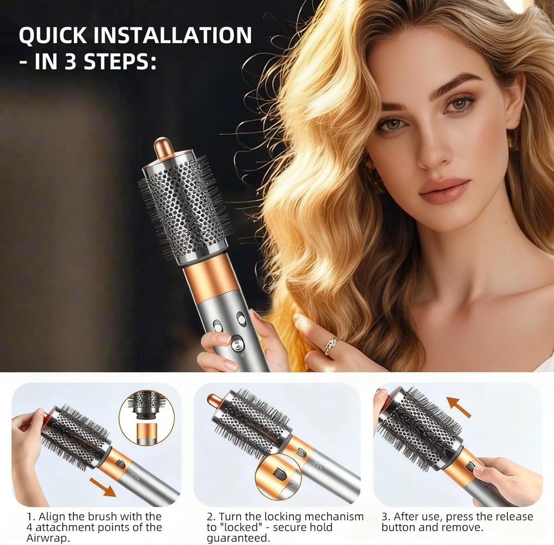 Grosse Runde Volumenbürste für Dyson Airwrap HS01/HS05/HS08, für schlaffes flaches Haar, mit langen