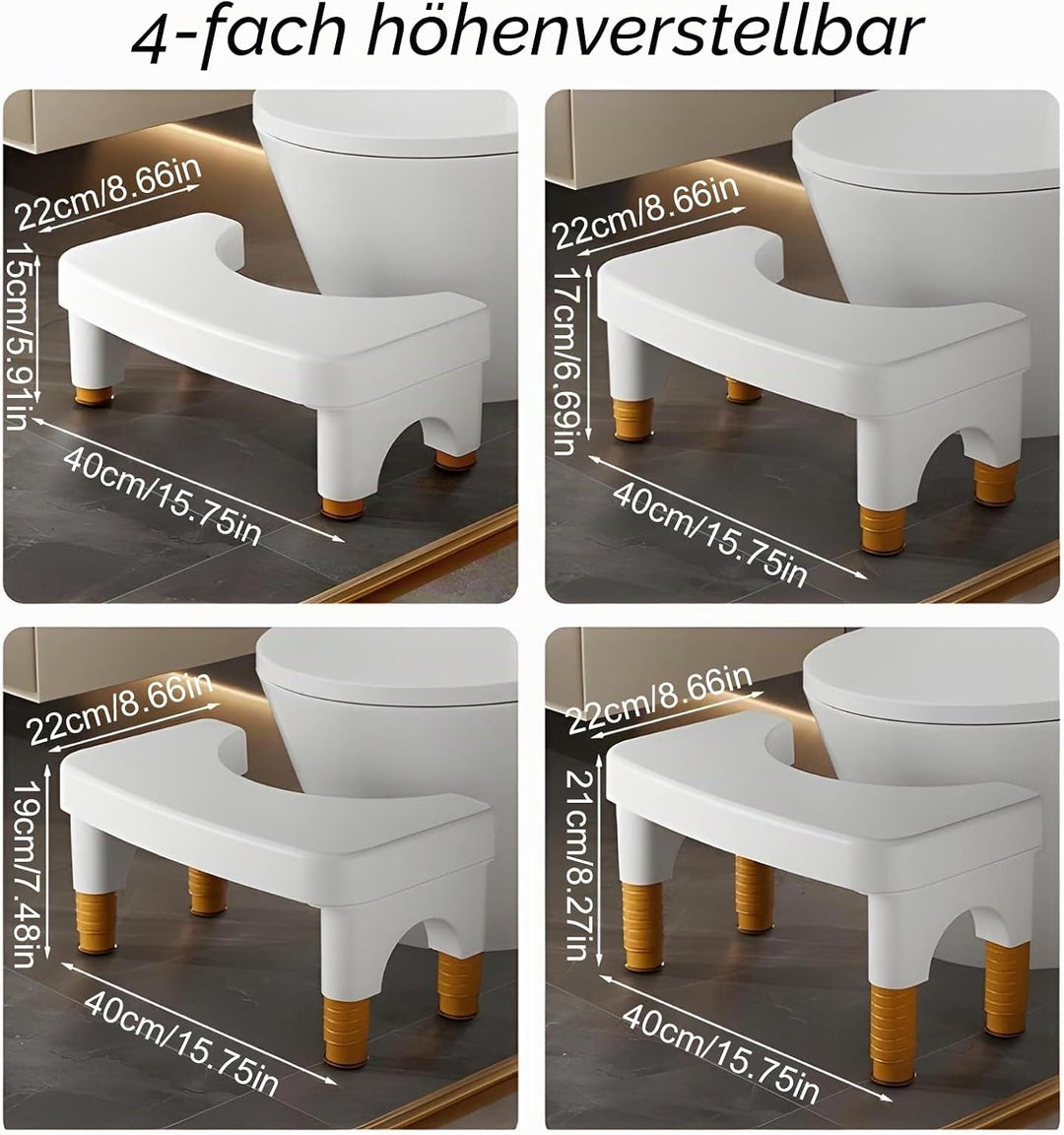 TAIZER Toilettenhocker,Toilettenhocker Erwachsene,Kackhocker,Klohocker,Die Höhe der 4 Stufen kann vo