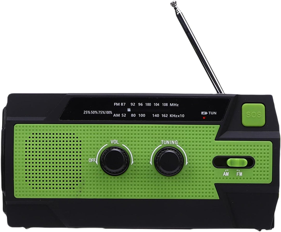 Notfallradio FM AM 4000mAh Hand Crank Solar Tragbares Radio mit LED -Taschenlampen -Motion -Sensor L