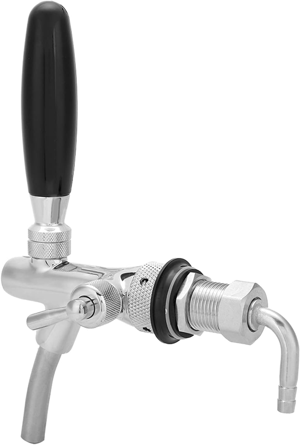 Einstellbare Flusskontrolle Chrome Fassbierhahn Wasserhahn G5/8 Schaft Home Bar Brew Bierfass Dispen