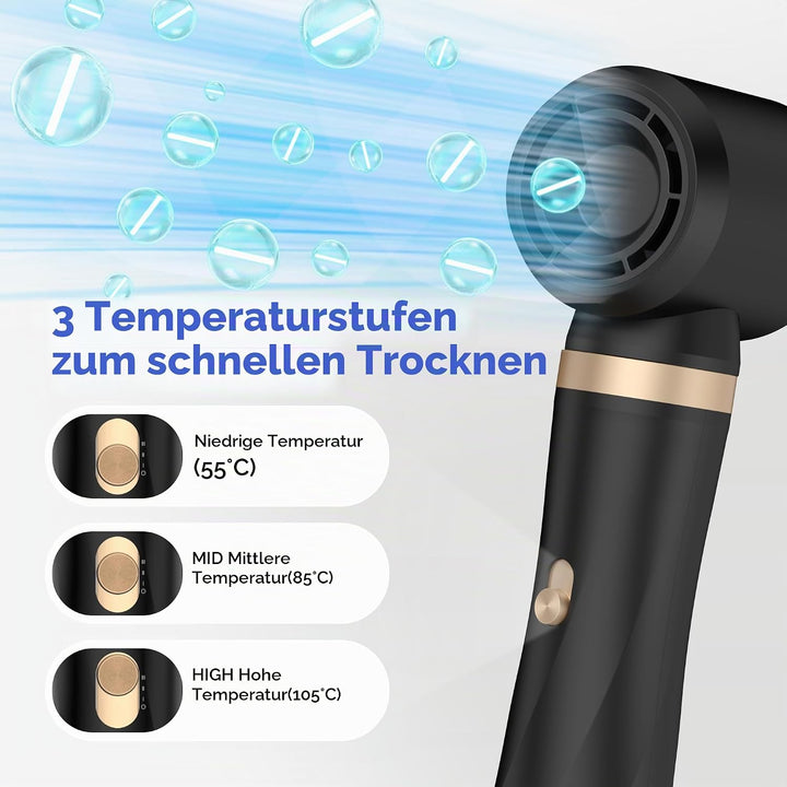 OKWRAP Haarstyler Hairstyler 5 in 1 Hair Styler 1000W Airstyler Multistyler Schwarzgold, Schwarzgold