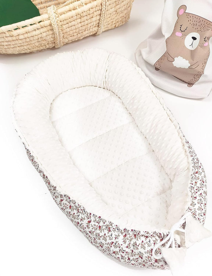PIMKO Babynest 2seitig Minky Babynestchen für Baby Kuschelnest Babykokon für Säuglinge und Neugebore