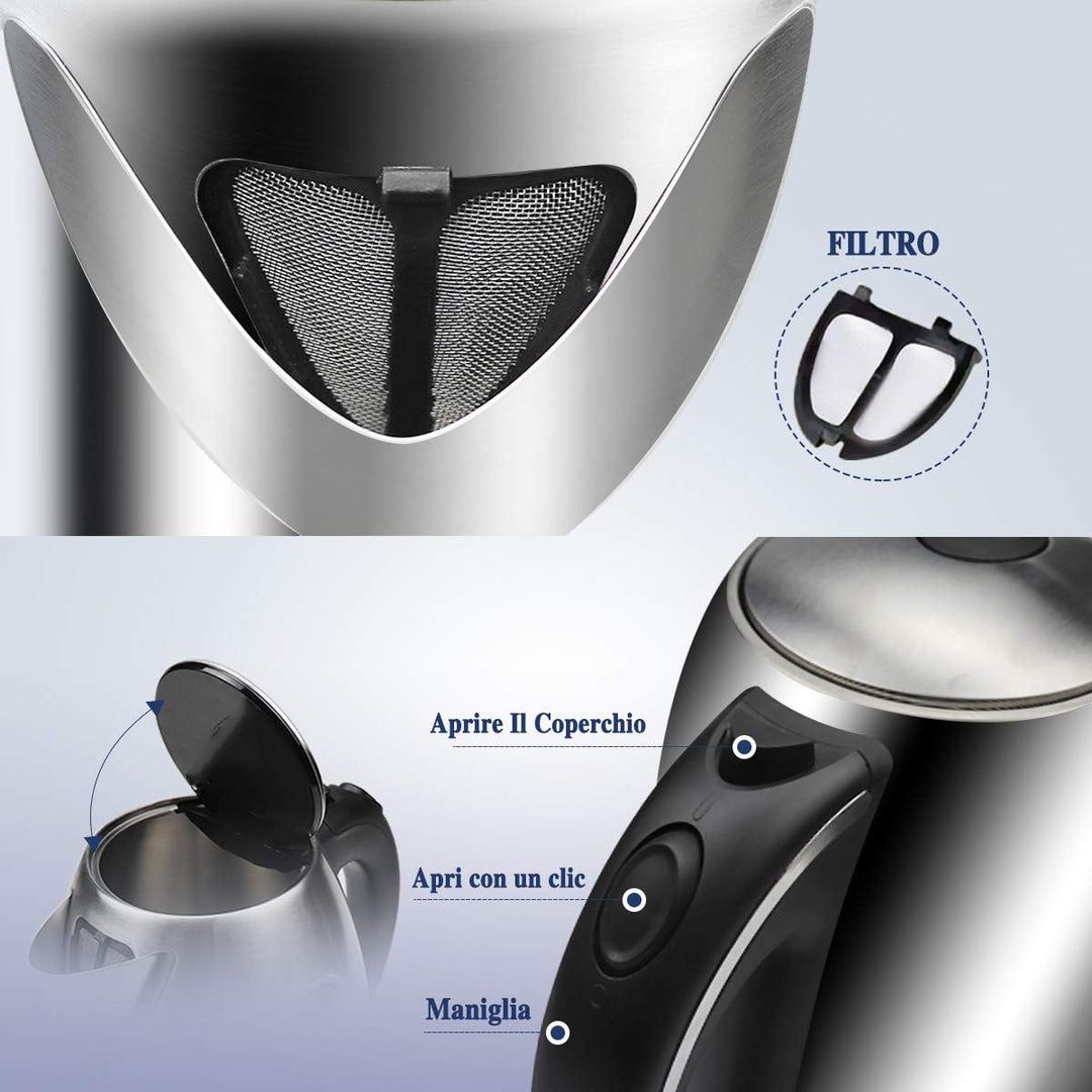 EXTRASTAR Wasserkocher aus Edelstahl (1.7L-1739), 1.7L-1739