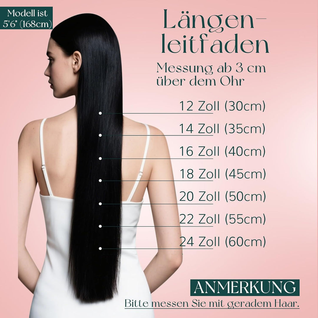 Easyouth Schwarz Clip in Extensions Echthaar Clip Extensions Farbe Pechschwarz Echthaar Clip in Exte