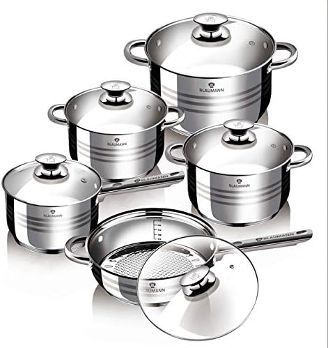 10 TLG. Kochtopfset Induktion Pfannen-Set Topf-Set Edelstahl Töpfe Kochtopf Set (BL-1637), Bl-1637