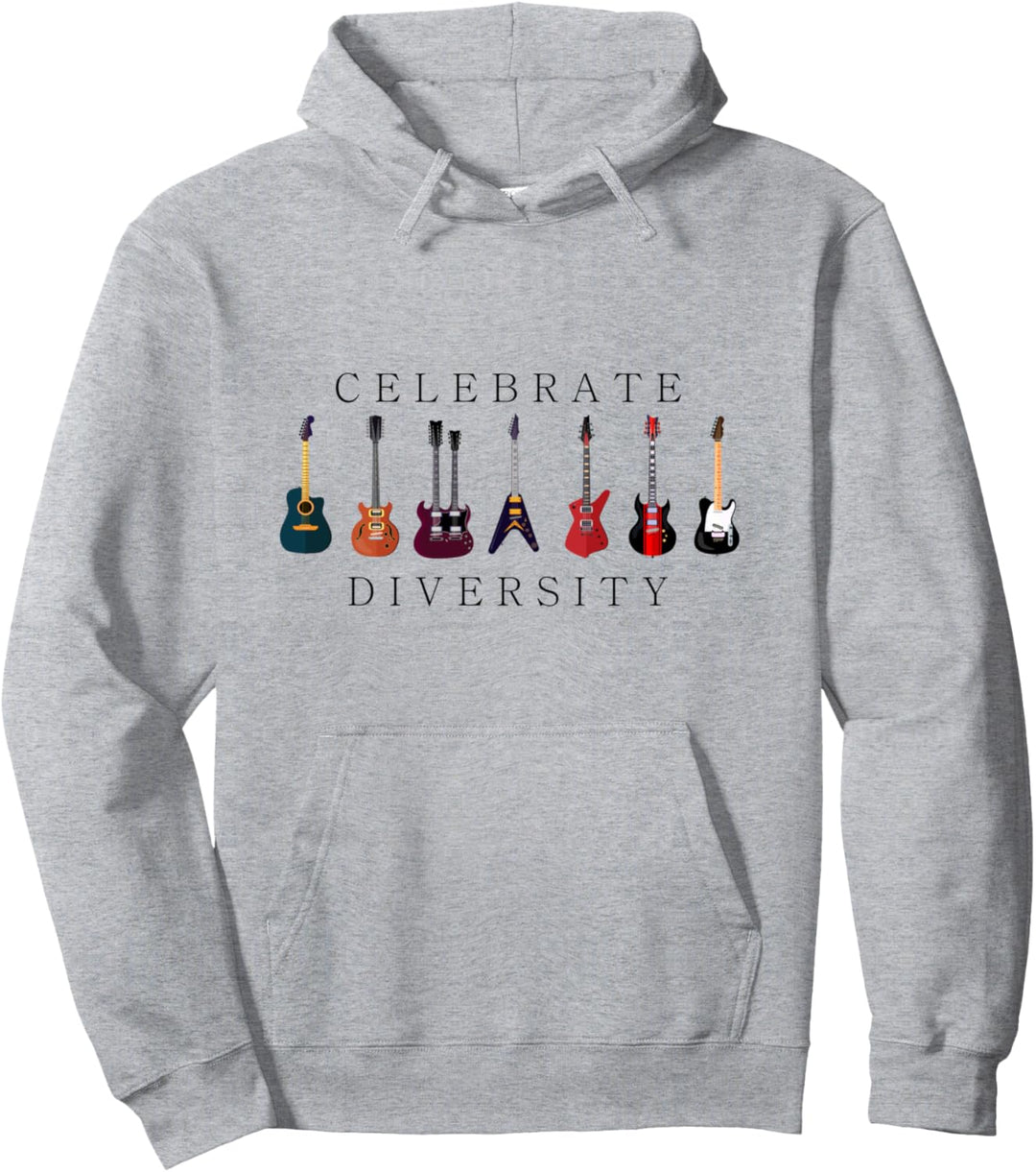 Lustige Gitarre feiert Vielfalt Vintage-Musik-Geschenk Pullover Hoodie