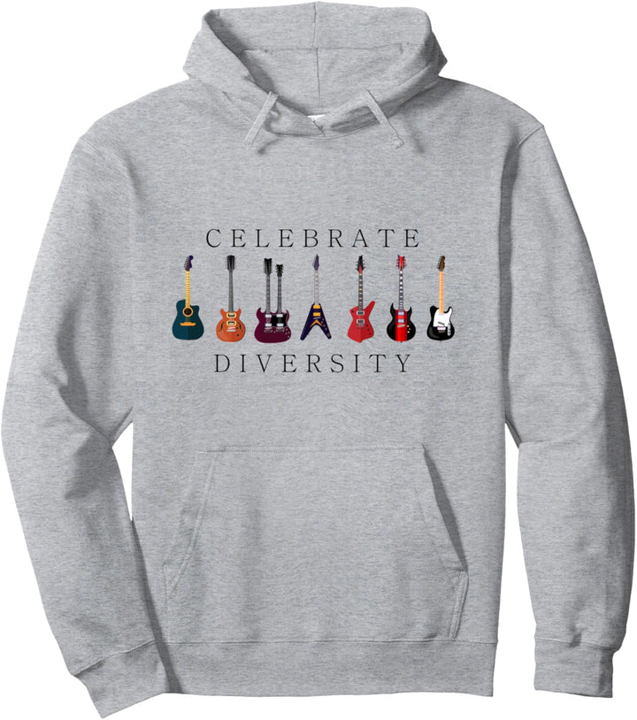 Lustige Gitarre feiert Vielfalt Vintage-Musik-Geschenk Pullover Hoodie