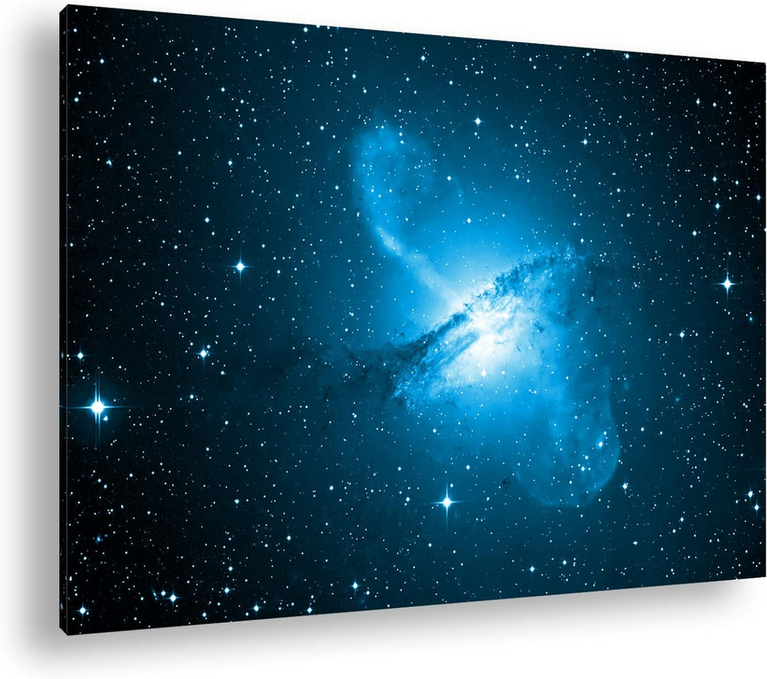 deyoli Dark gigantische Galaxie Format 80x60 Effekt: Monocrome Blau als Leinwandbild, Motiv fertig g