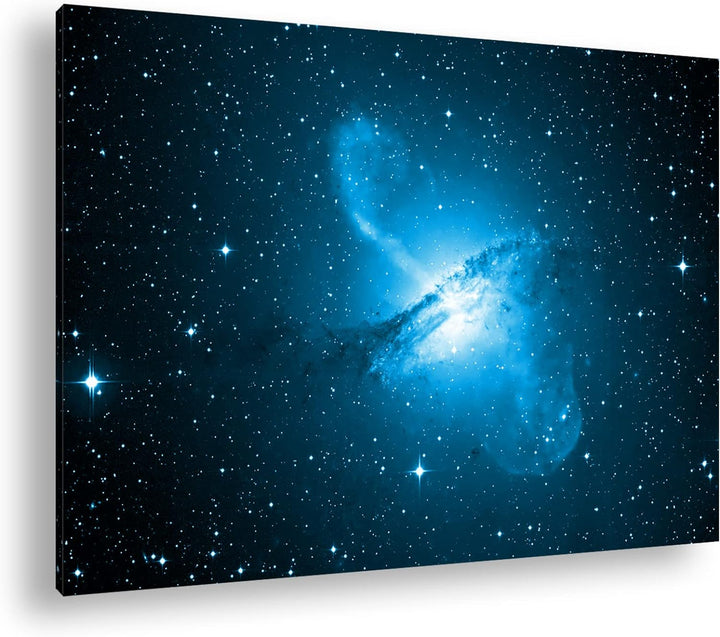 deyoli Dark gigantische Galaxie Format 80x60 Effekt: Monocrome Blau als Leinwandbild, Motiv fertig g