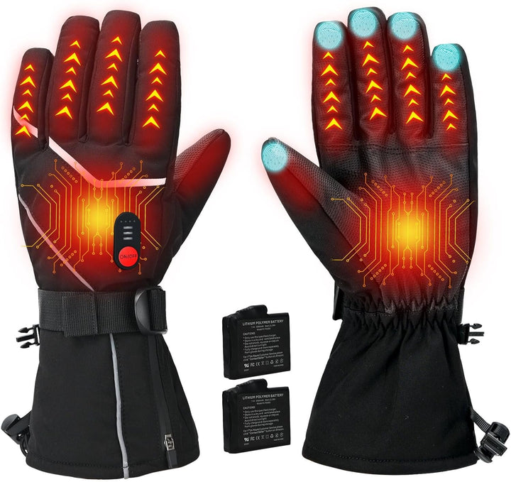 COVVY Beheizte Handschuhe,3 beheizte, temperaturverstellbare Touchscreen-Handschuhe,wiederaufladbare