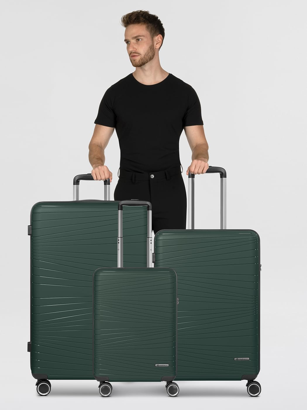 Franky Dallas 3.0 Hartschalen-Trolley mit 4 Rollen Koffer Set 3 Teilig | Ausgestattet mit TSA-Schlos