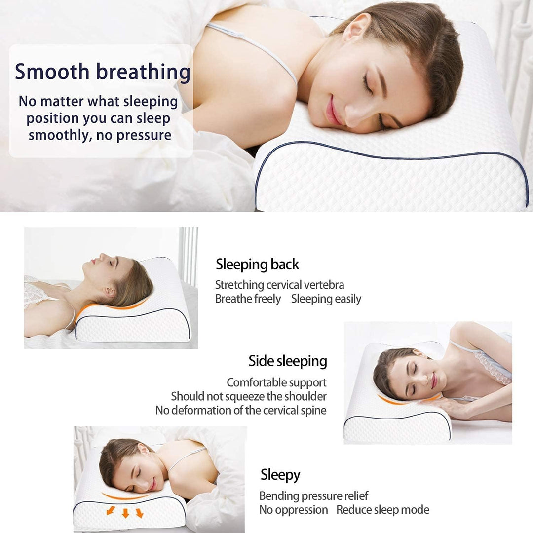 Fityou Ergonomisches Schlafkissen, Memory Foam Kopfkissen, nackenstützkissen, Höhenverstellbar, wasc