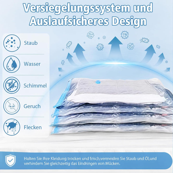 Vakuumbeutel für Kleidung 20 Stück mit Elektrischer Luftpumpe Vakuumierbeutel (5xJumbo/5xGross/5xMit