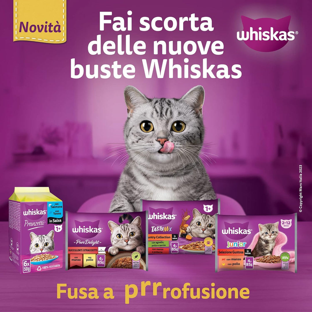 Whiskas Tasty Mix Nassfutter für Erwachsene Katzen, Auswahl des Chefkochs in Sosse, 13 x 4 x 85 g Wh