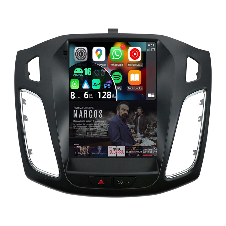 6G+128G Octa-Core | Android 16 Autoradio für Ford Focus MK3 (2012-2017) Radio GPS Navigation - Kabel