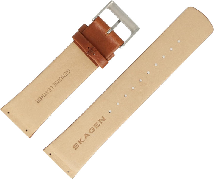 Skagen Uhrenarmband 22mm Leder Braun Verschraubter Anstoss - SKW6082