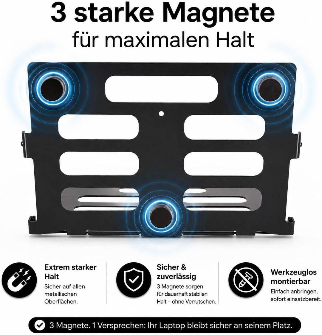Magnetischer Notebookhalter für Schaltschrank, Maschinen & Servicetechniker – MagFlex Pro M – Für 11
