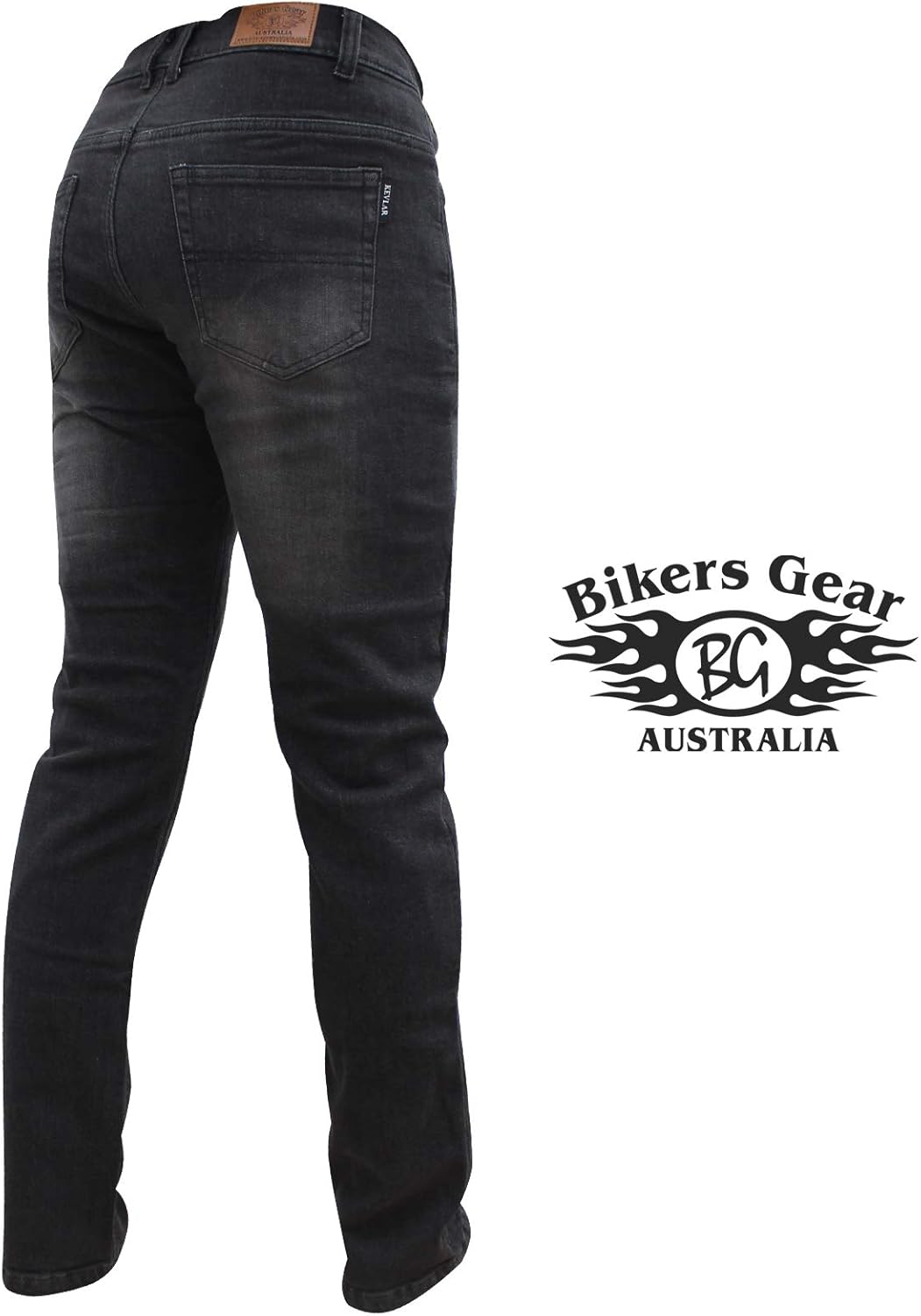 Bikers Gear Australia Unisex Grau Stetch Jeans Herren-Motorradjeans mit Kevlar-Innenfutter, Stretch,